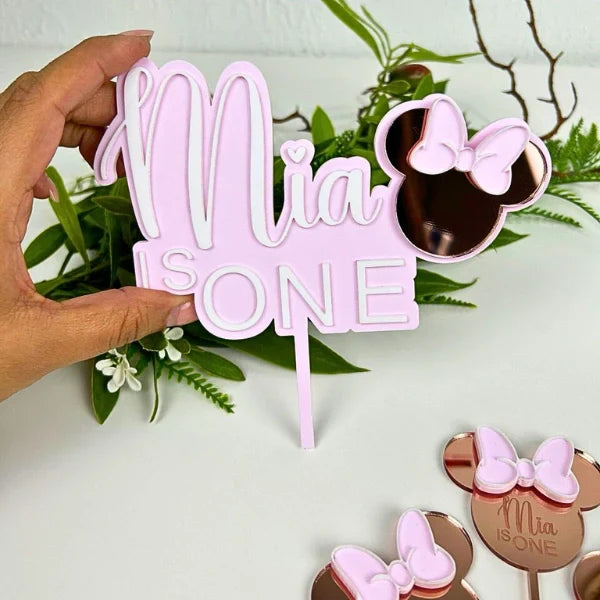 Toppers Personalizados - “Mia is One” "Name is One"