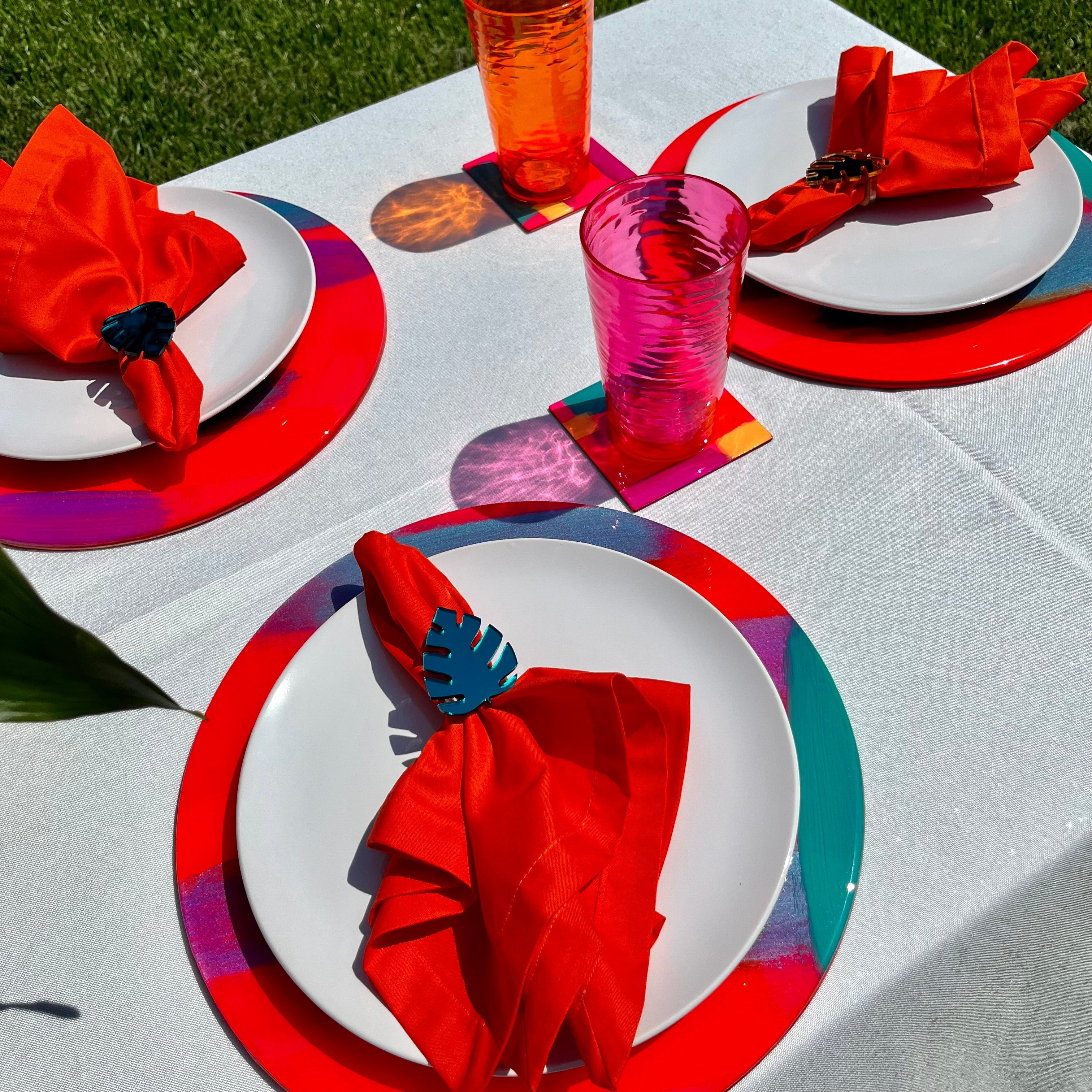 Charger Plate Cover and Coaster Set (6 places)