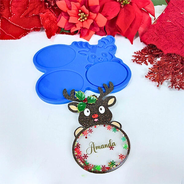 Molde de Silicón Reno Navideño – Shaker  y Personalizable