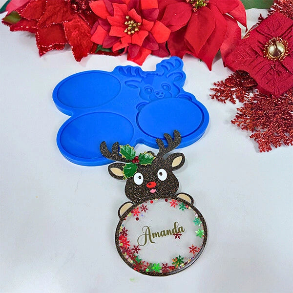 Molde de Silicón Reno Navideño – Shaker  y Personalizable
