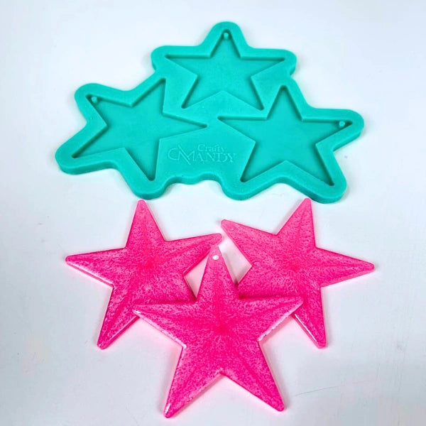 Molde de Silicón Triple Estrella – Mini Llavero o Detalle Decorativo