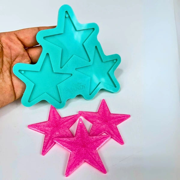 Molde de Silicón Triple Estrella – Mini Llavero o Detalle Decorativo