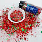 Snow Flake Green and Red