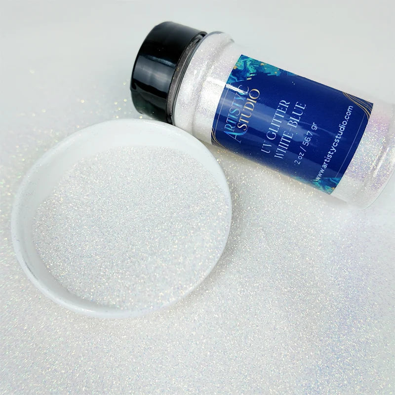UV Glitter White-Blue