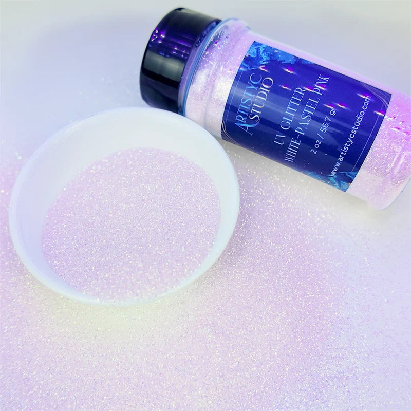 UV Glitter White/Pastel Pink