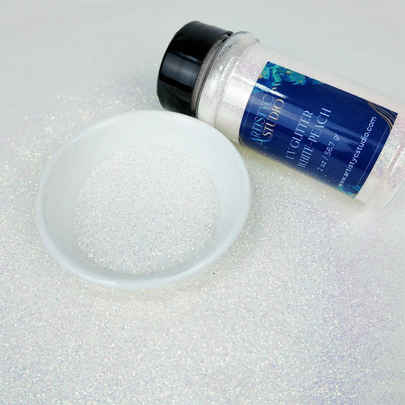 UV Glitter White-Peach