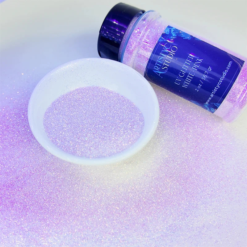 UV Glitter White-Pink