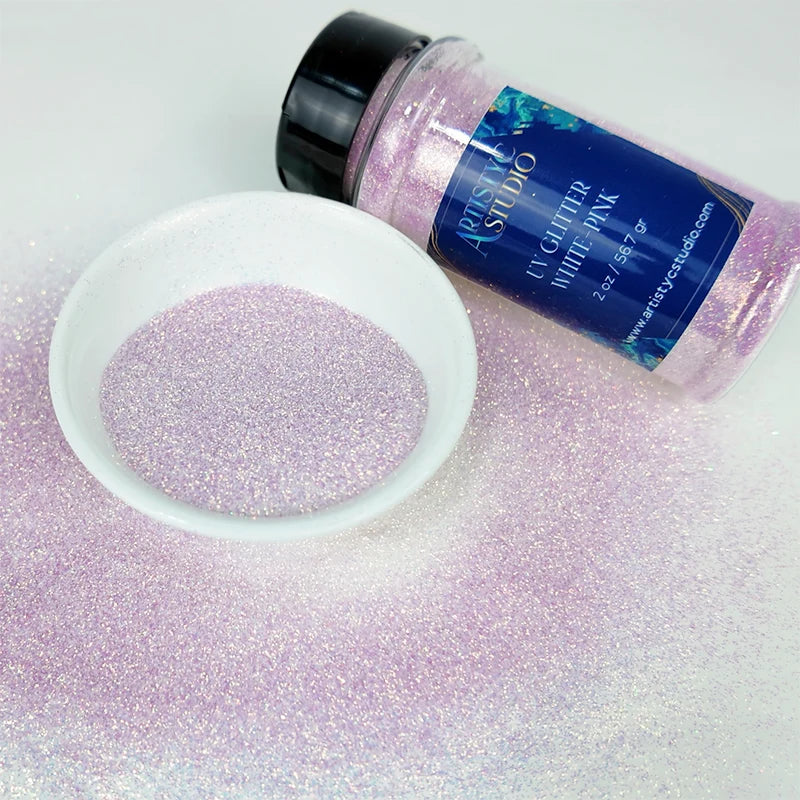UV Glitter White-Pink