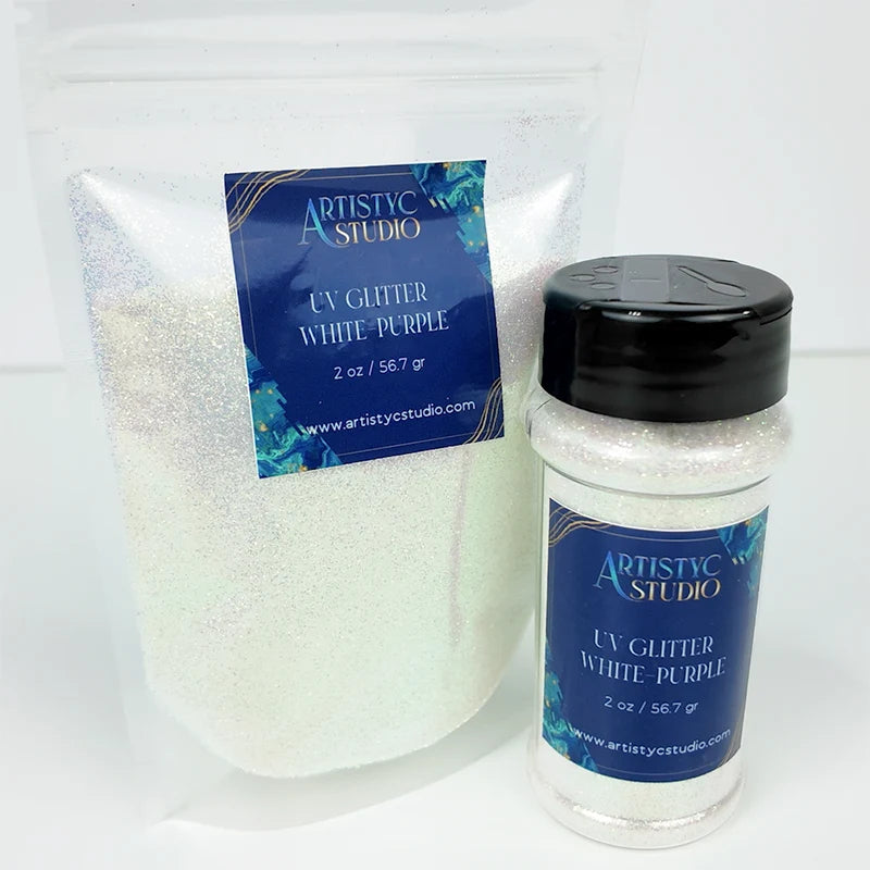UV Glitter White-Purple