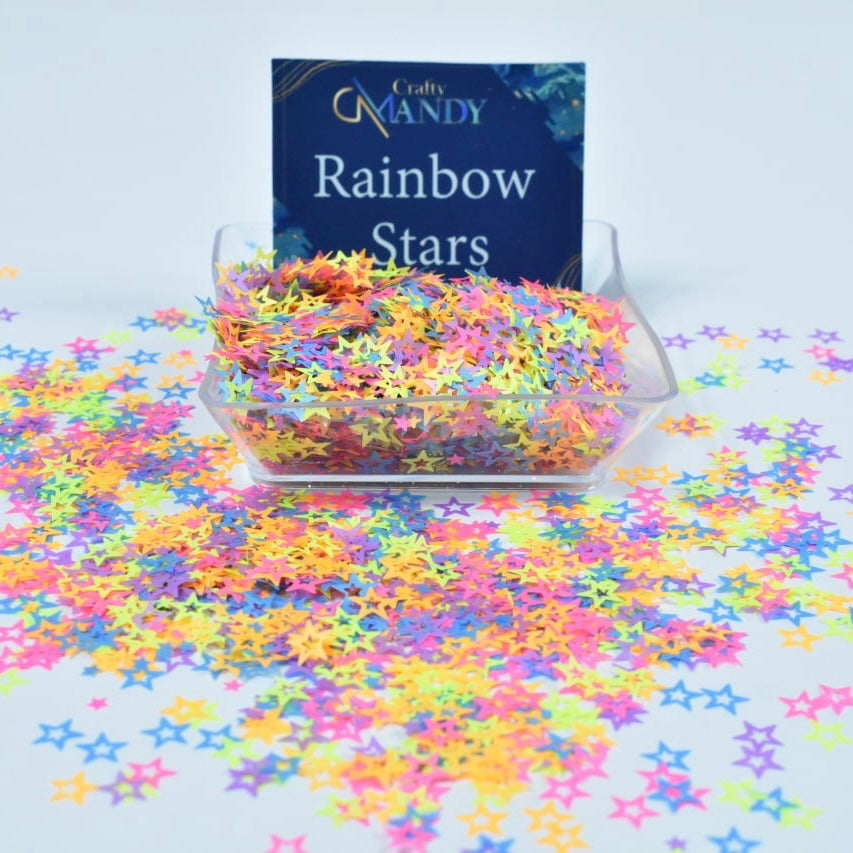 Glitter Chunky Rainbow Stars